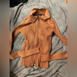 parallel brown ribbed jacket sz small preowned